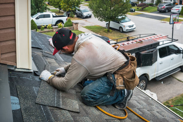 Professional Gutter Installation technician working in Sterling, GA